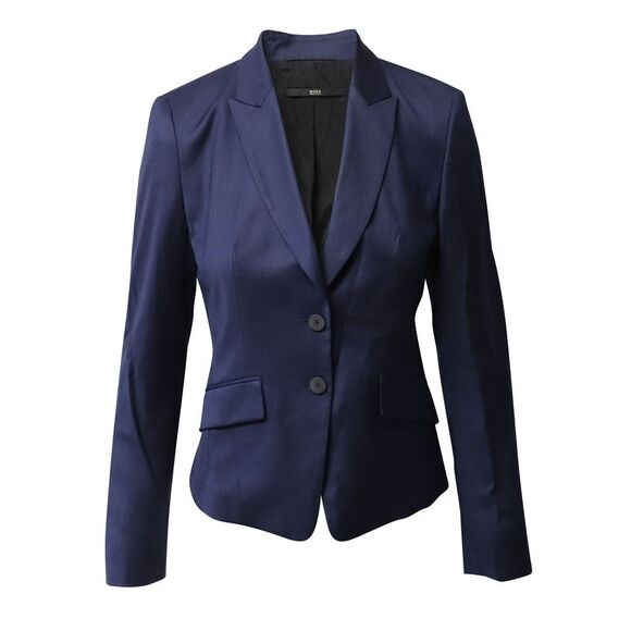 Hugo Boss Single Breasted Blazer in Blue Wool